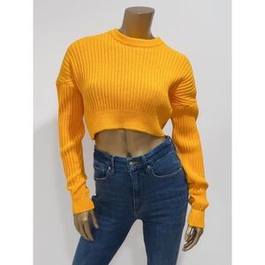 Urban Outfitters Yellow Cropped Knit Sweater Size S